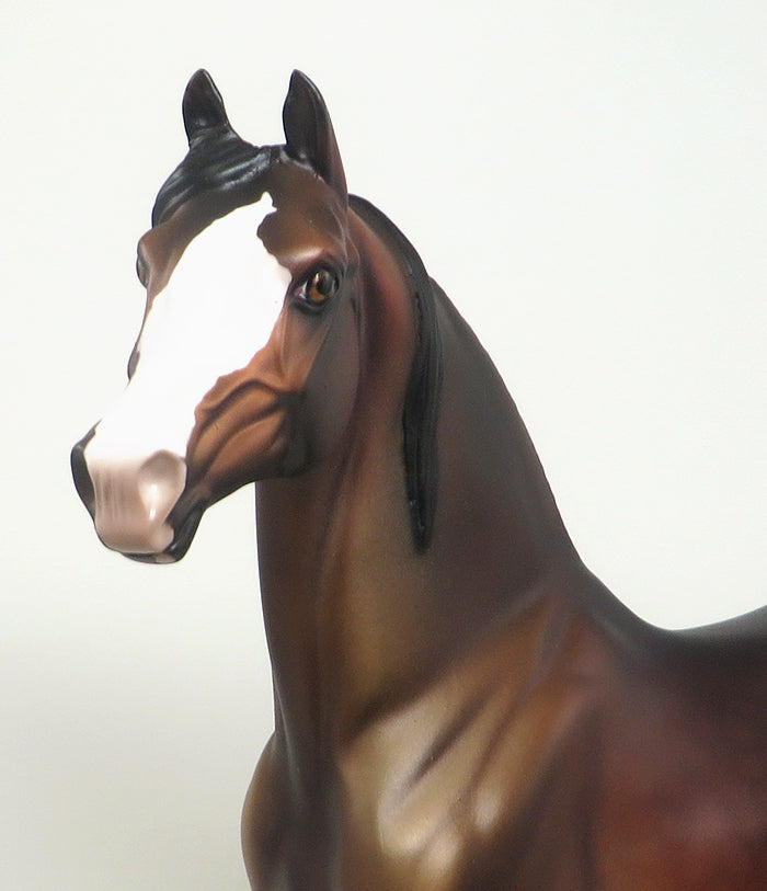 SPLENDID-LE-4 DAPPLE BAY MORGAN MODEL HORSE WITH SWISHED TAIL 2/24