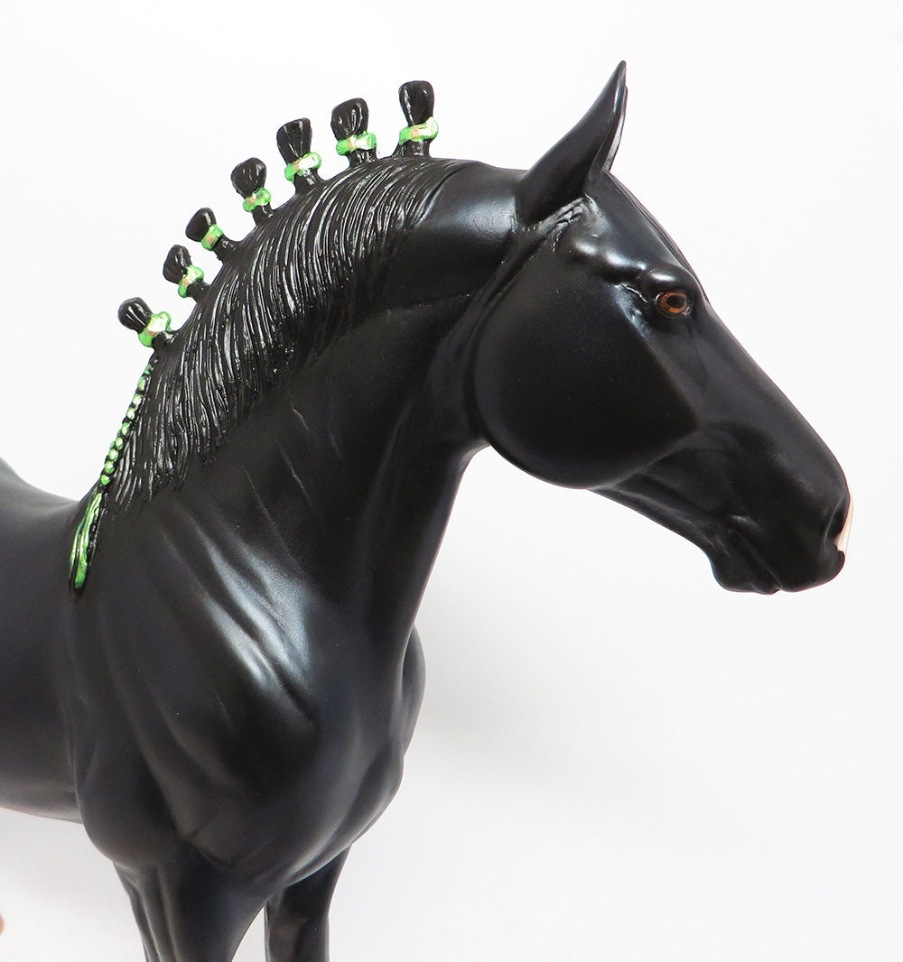 NASA-LE-3 STANDING DRAFTER-BLACK WITH GREEN BOBS AND CUSTOM TAIL WHS 2017