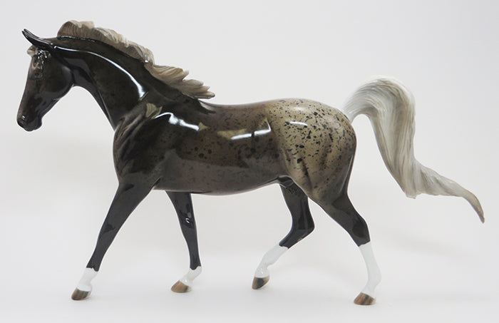 MUD LOVE- OOAK Seal Bay Roan W/ Flaxen Mane & Tail  Pony 7/31