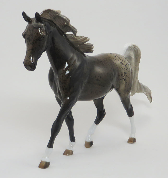 MUD LOVE- OOAK Seal Bay Roan W/ Flaxen Mane &amp; Tail  Pony 7/31