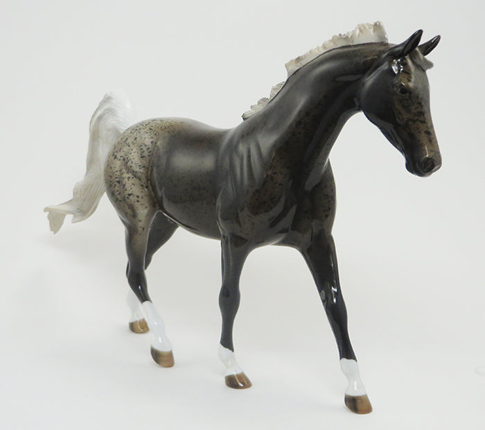 MUD LOVE- OOAK Seal Bay Roan W/ Flaxen Mane &amp; Tail  Pony 7/31