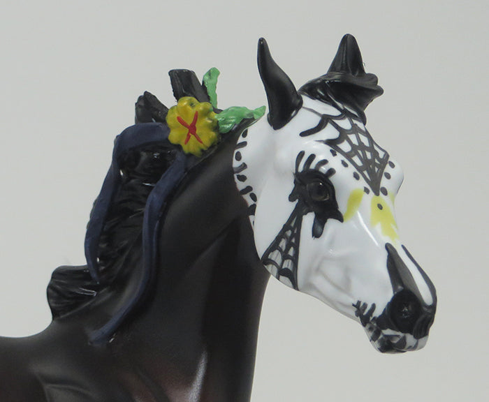 La Telarana - OOAK Bay Stock Horse Sugar Skull Mare with Flowers & Ribbons - 9/17