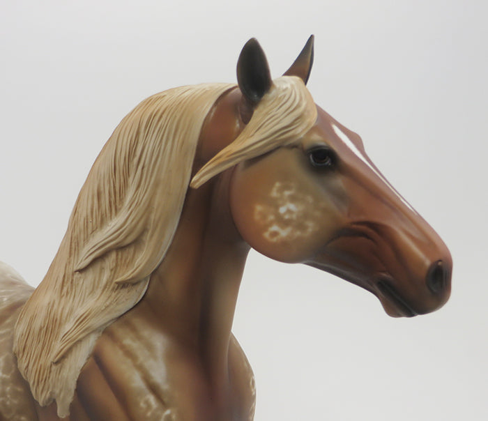 FIVE STAR DELIGHT - OOAK LIGHT CHESTNUT STANDING DRAFTER MODEL HORSE - 9/18