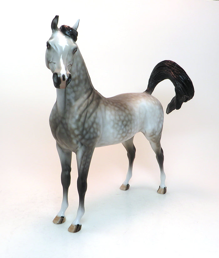 APPLETINI - OOAK DAPPLE GREY ARABIAN MODEL HORSE - 1/28
