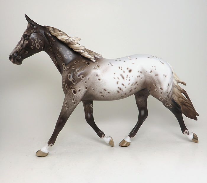 dark chestnut appaloosa model horse 