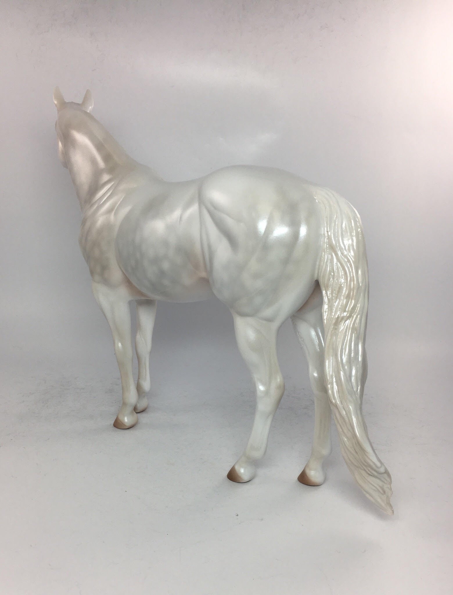 CRUSADE-OOAK DAPPLE PEARL WHITE ISH MODEL HORSE 2/23/18