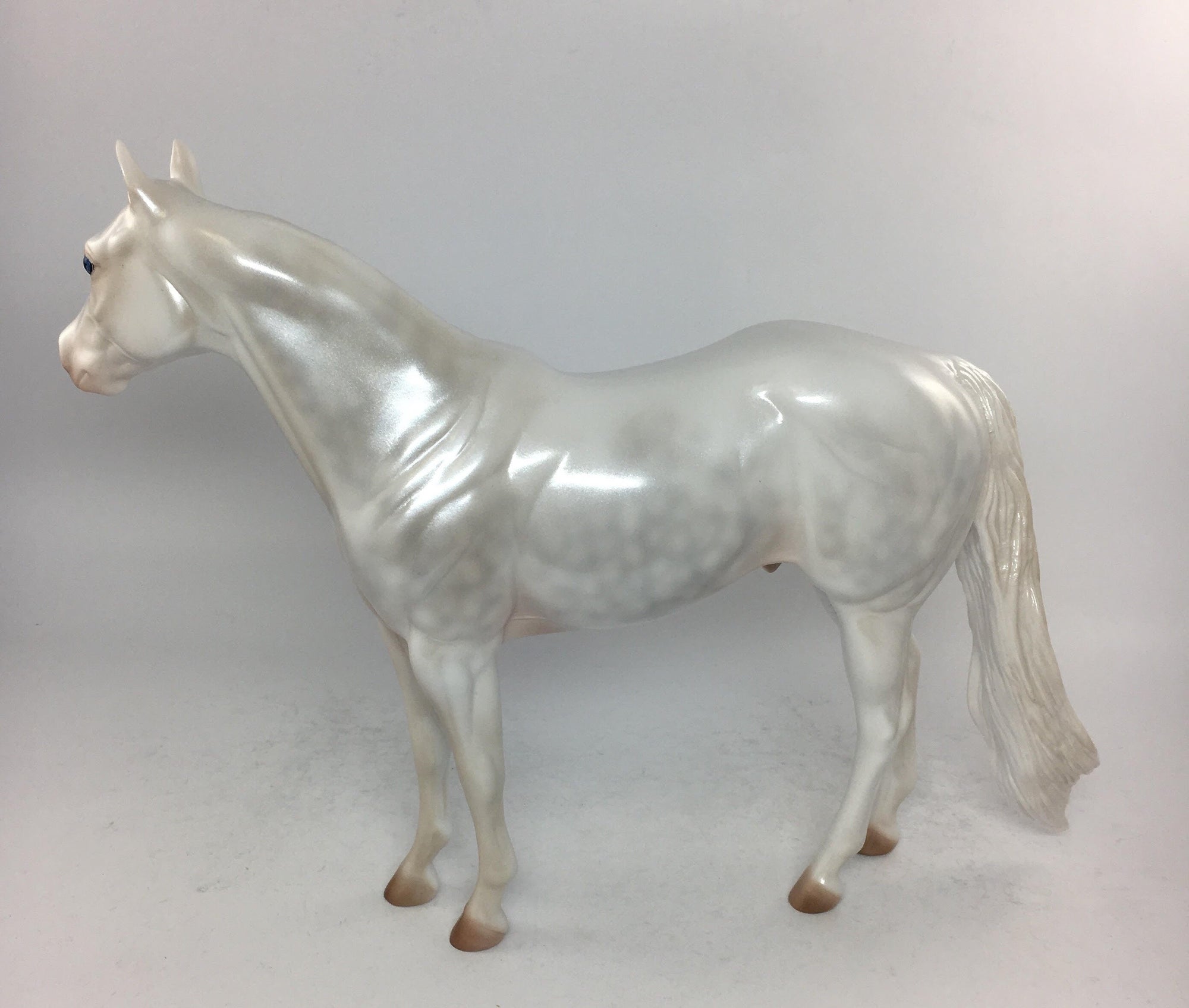 CRUSADE-OOAK DAPPLE PEARL WHITE ISH MODEL HORSE 2/23/18