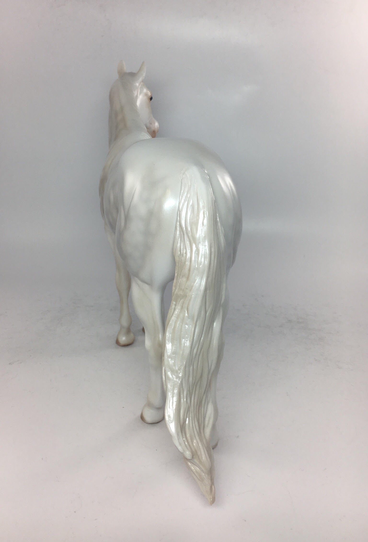 CRUSADE-OOAK DAPPLE PEARL WHITE ISH MODEL HORSE 2/23/18