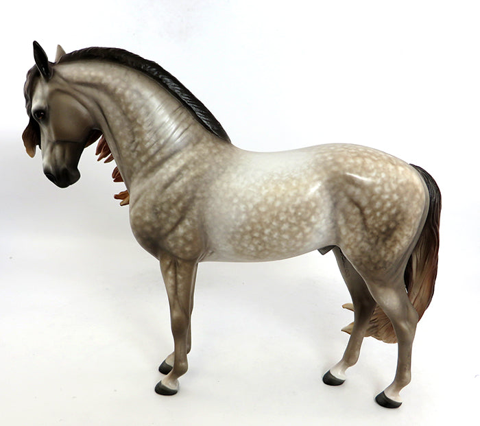 PEYTON-OOAK CHESTNUT GOING GREY ANDALUSIAN MODEL HORSE BY SHERYL LEISURE 2/5