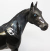 PURE MICHIGAN-OOAK DAPPLE BLACK DECORATOR ISH MODEL HORSE EQ 2017