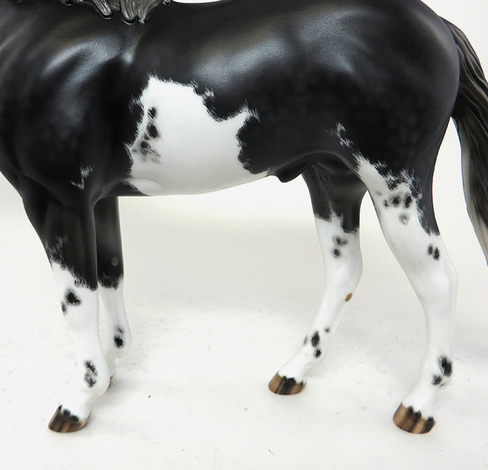 BANDITO - BLACK ETCHED OVERO SPANISH MUSTANG MODEL HORSE by Julie Keim - LE5 - 10/30