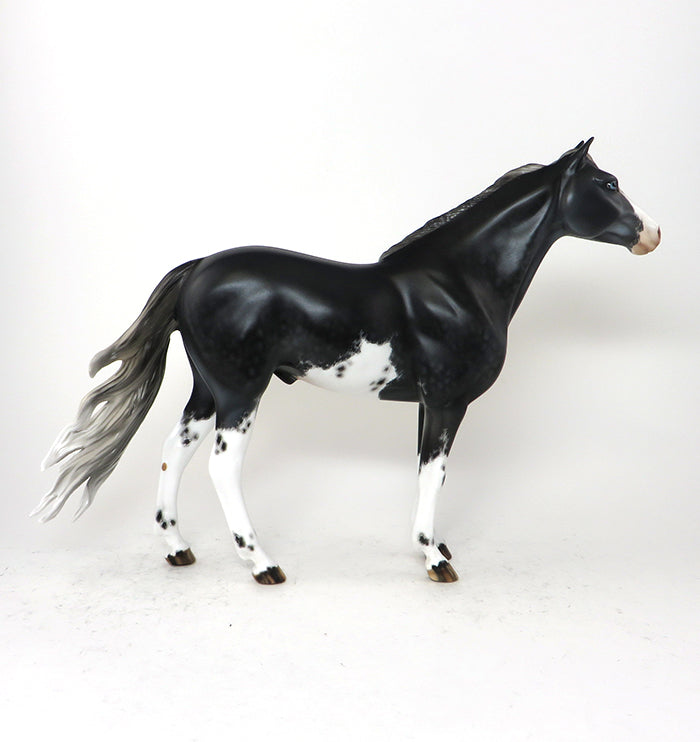 BANDITO - BLACK ETCHED OVERO SPANISH MUSTANG MODEL HORSE by Julie Keim - LE5 - 10/30