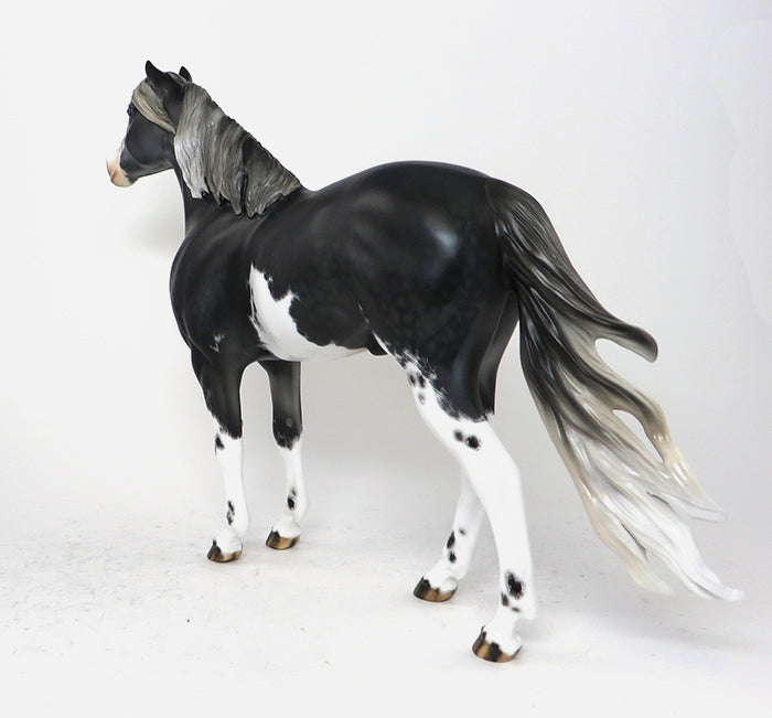 BANDITO - BLACK ETCHED OVERO SPANISH MUSTANG MODEL HORSE by Julie Keim - LE5 - 10/30