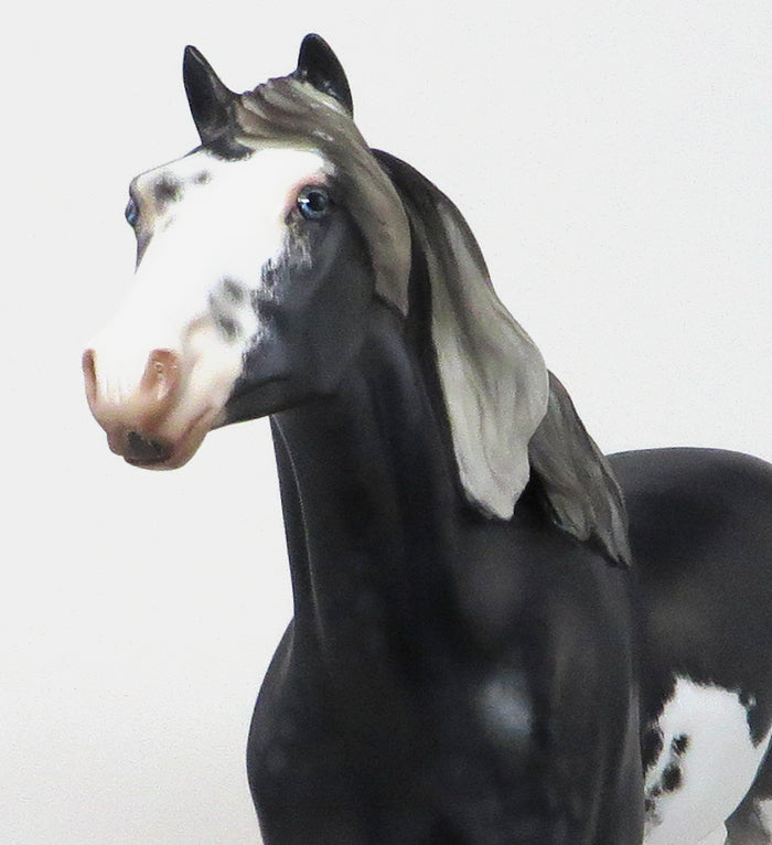 BANDITO - BLACK ETCHED OVERO SPANISH MUSTANG MODEL HORSE by Julie Keim - LE5 - 10/30