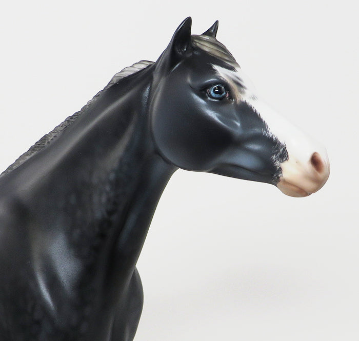 BANDITO - BLACK ETCHED OVERO SPANISH MUSTANG MODEL HORSE by Julie Keim - LE5 - 10/30