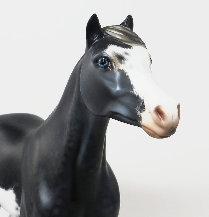 BANDITO - BLACK ETCHED OVERO SPANISH MUSTANG MODEL HORSE by Julie Keim - LE5 - 10/30