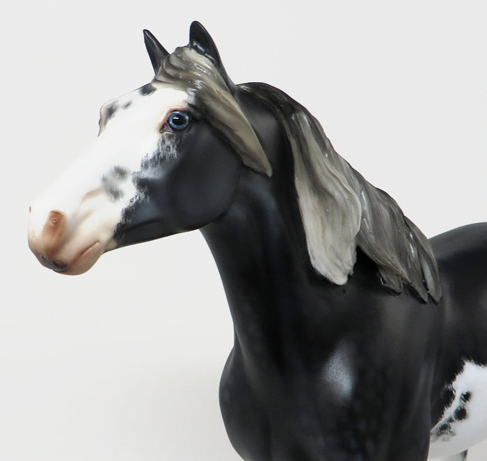 BANDITO - BLACK ETCHED OVERO SPANISH MUSTANG MODEL HORSE by Julie Keim - LE5 - 10/30