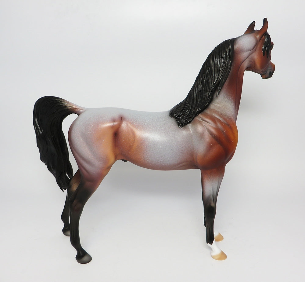 RYKER-OOAK BAY ROAN ARABIAN MODEL HORSE WHS 2017