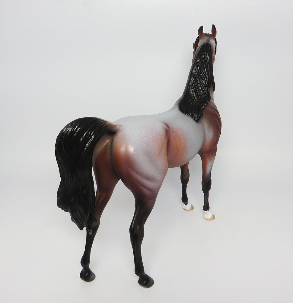 RYKER-OOAK BAY ROAN ARABIAN MODEL HORSE WHS 2017
