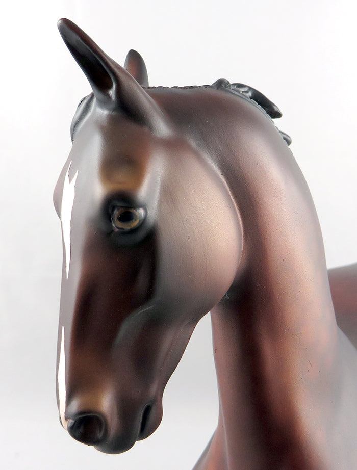 RANDY SAVAGE-OOAK DAPPLE BAY SADDLEBRED MODEL HORSE 9/8