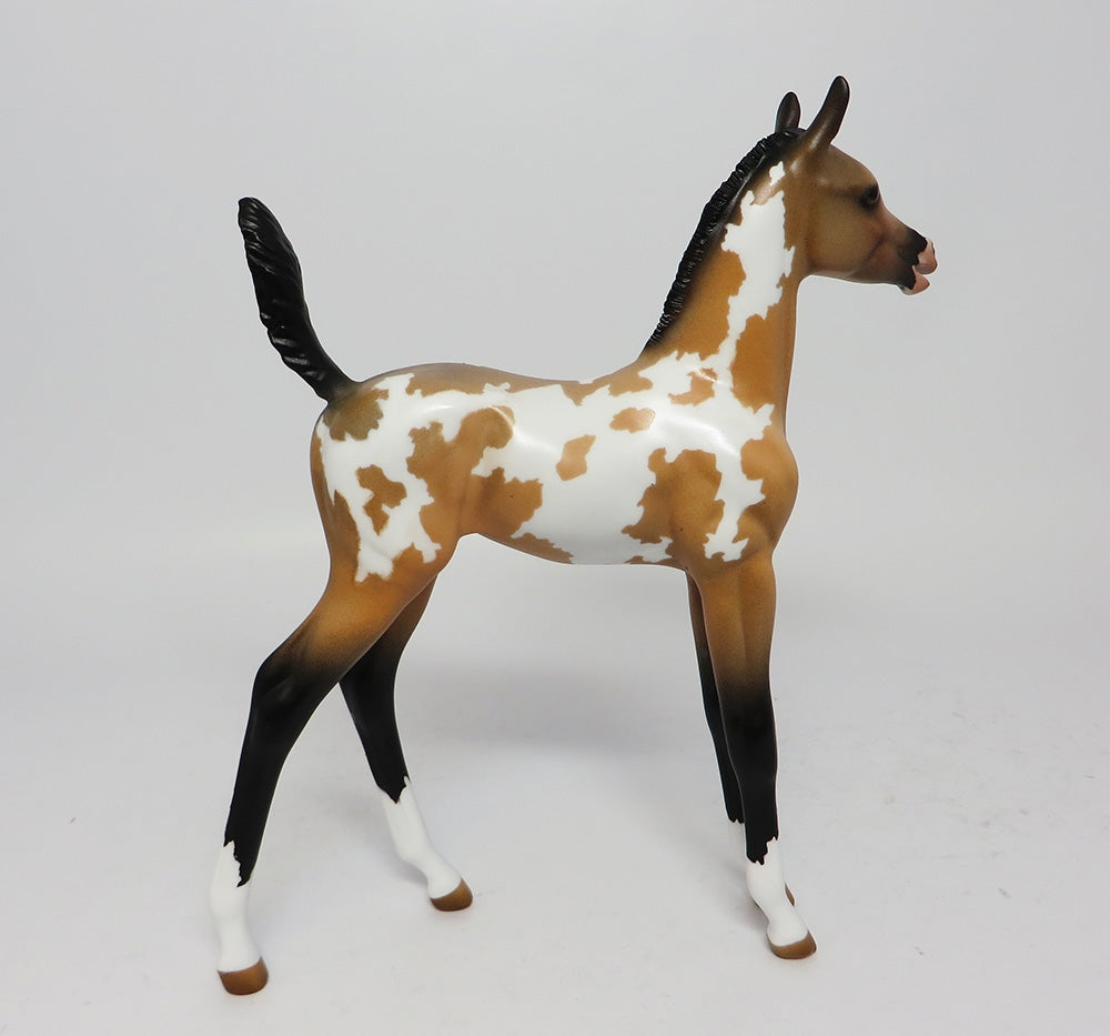 SCOTTS BLUFF-OOAK BUCKSKIN PINTO MODEL HORSE EQ 2017