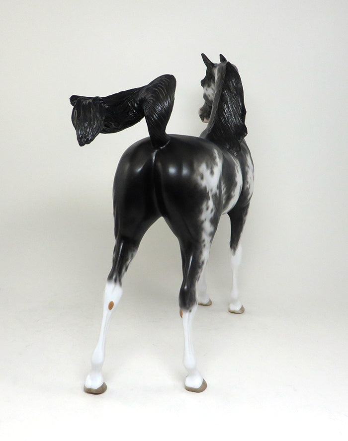 CIRRUS - OOAK BLACK SABINO ARABIAN MODEL HORSE by SHERYL LEISURE - 1/22