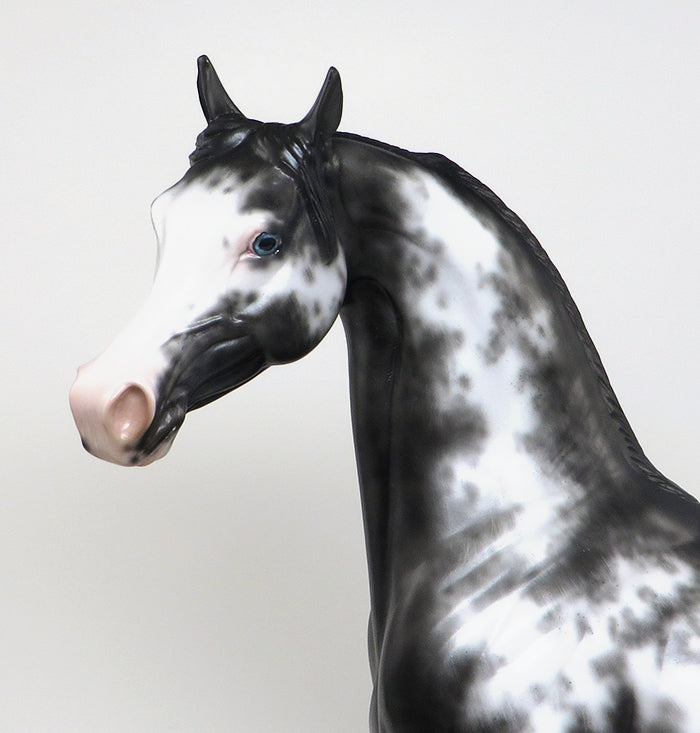 CIRRUS - OOAK BLACK SABINO ARABIAN MODEL HORSE by SHERYL LEISURE - 1/22