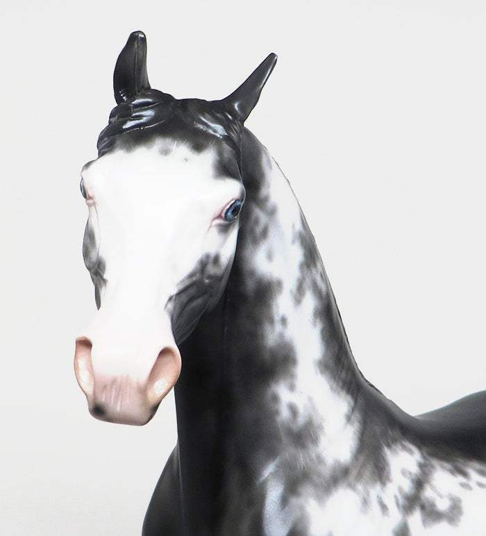 CIRRUS - OOAK BLACK SABINO ARABIAN MODEL HORSE by SHERYL LEISURE - 1/22