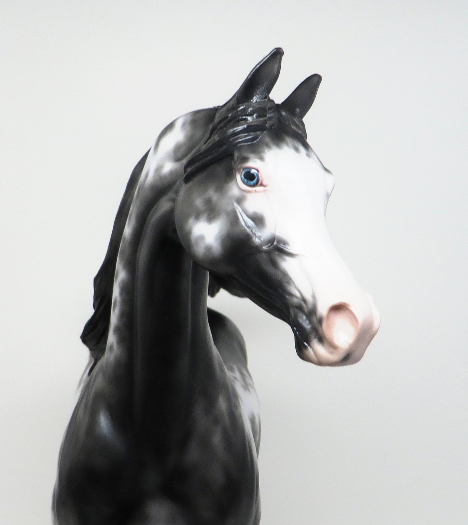 CIRRUS - OOAK BLACK SABINO ARABIAN MODEL HORSE by SHERYL LEISURE - 1/22