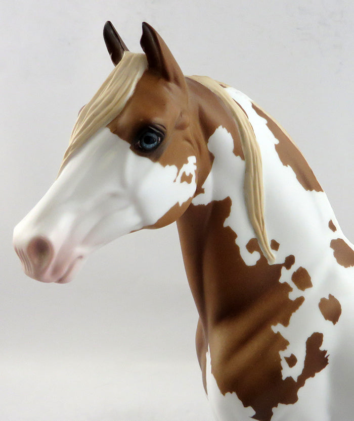 SIDELINE-OOAK CHESTNUT PAINT MORGAN MODEL HORSE 2/5