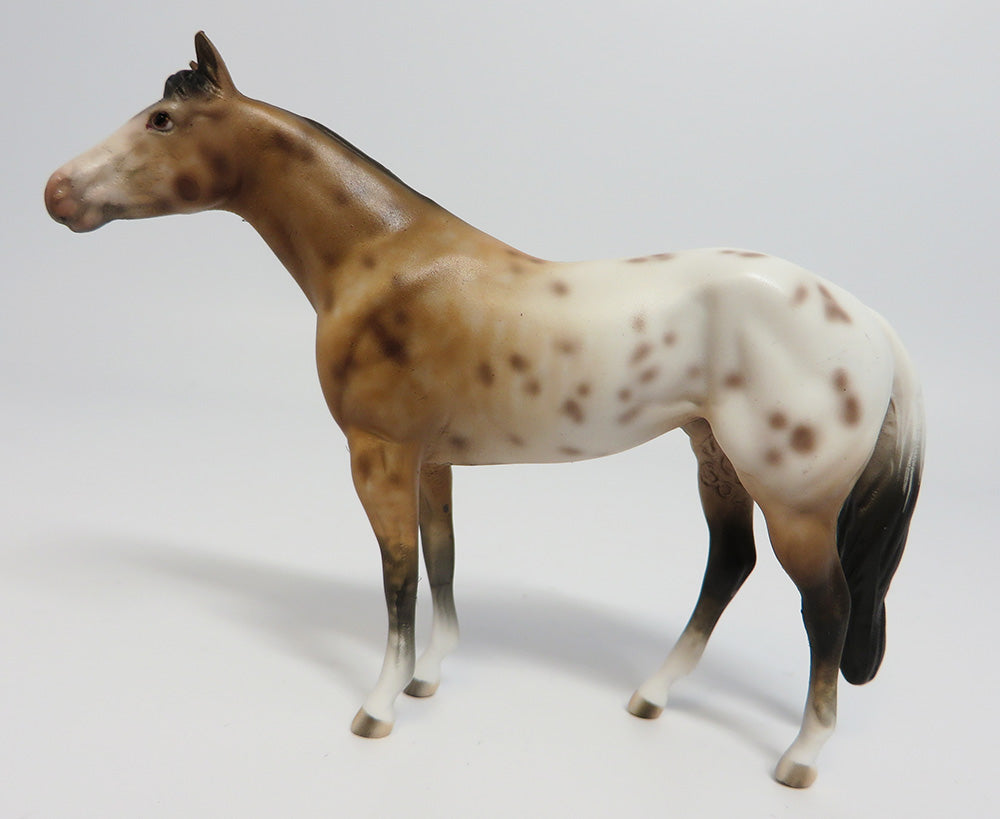 SPAM~OOAK BAY APPALOOSA CHIP MODEL HORSE BY SHERYL LEISURE EQ 2017