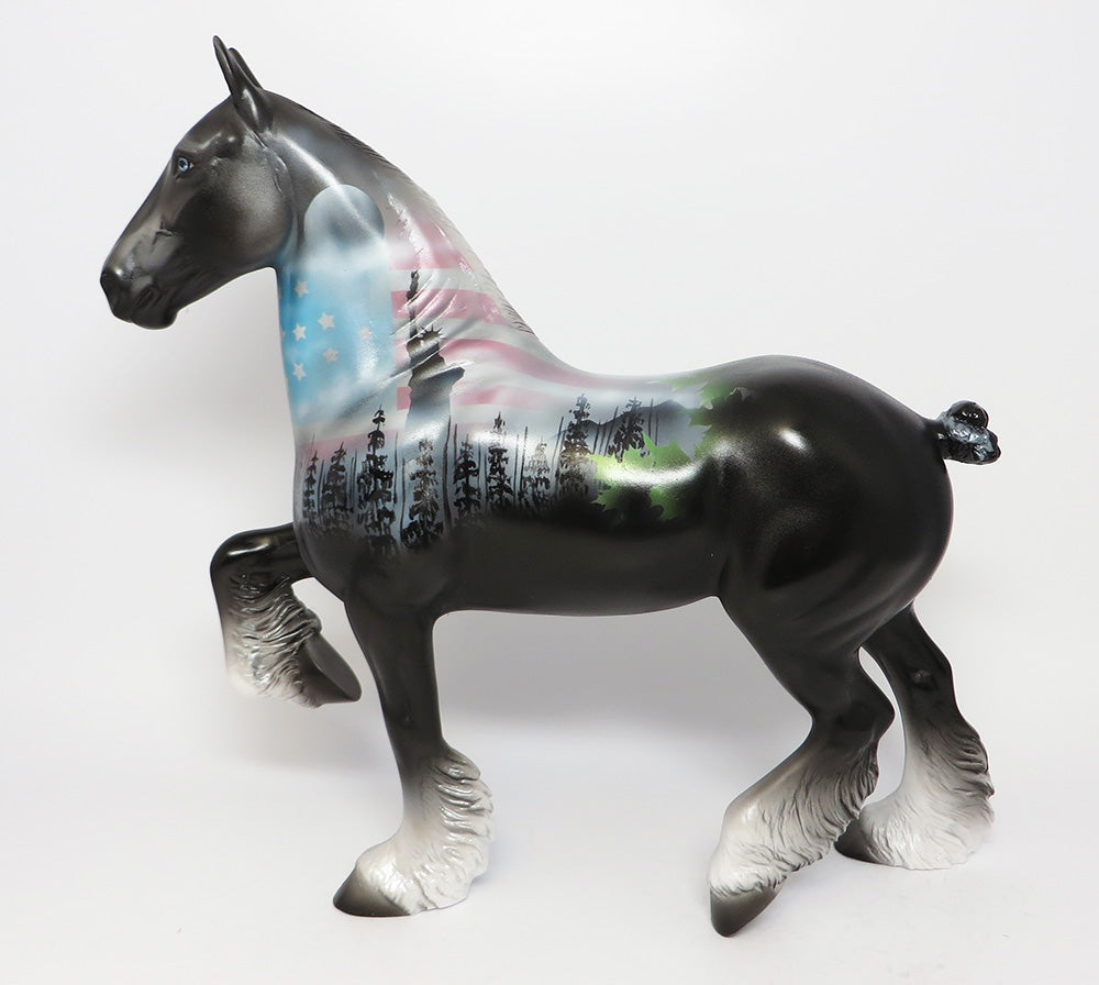 STATUE OF LIBERTY-OOAK AMERICAN DRAFTER DECORATOR MODEL HORSE EQ 2017