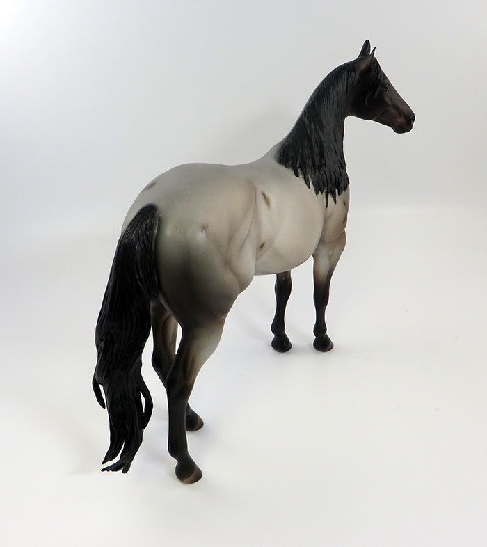 STAUBACH-OOAK BAY ROAN ISH MODEL HORSE BY JULIE KEIM 2/5/17