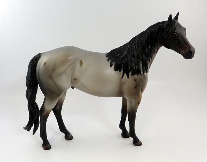 STAUBACH-OOAK BAY ROAN ISH MODEL HORSE BY JULIE KEIM 2/5/17