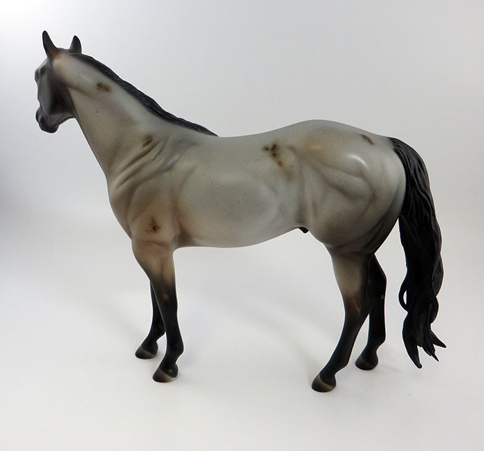 STAUBACH-OOAK BAY ROAN ISH MODEL HORSE BY JULIE KEIM 2/5/17
