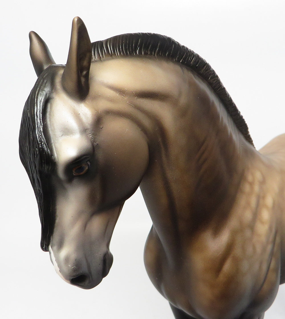 STONEY CREEK-OOAK DAPPLE BUCKSKIN ANDALUSIAN MODEL HORSE BY DAWN QUICK WHS 2017