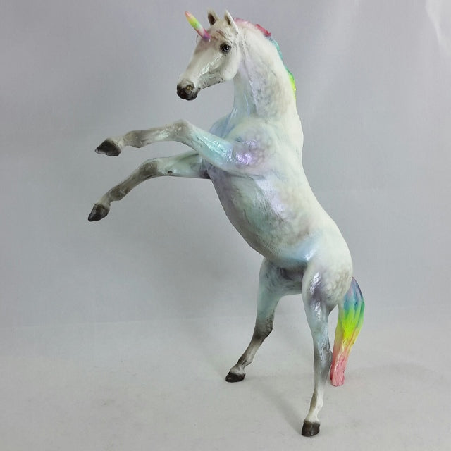 SPRINKLES - OOAK Colorful Decorator Rearing Unicorn Model Horse