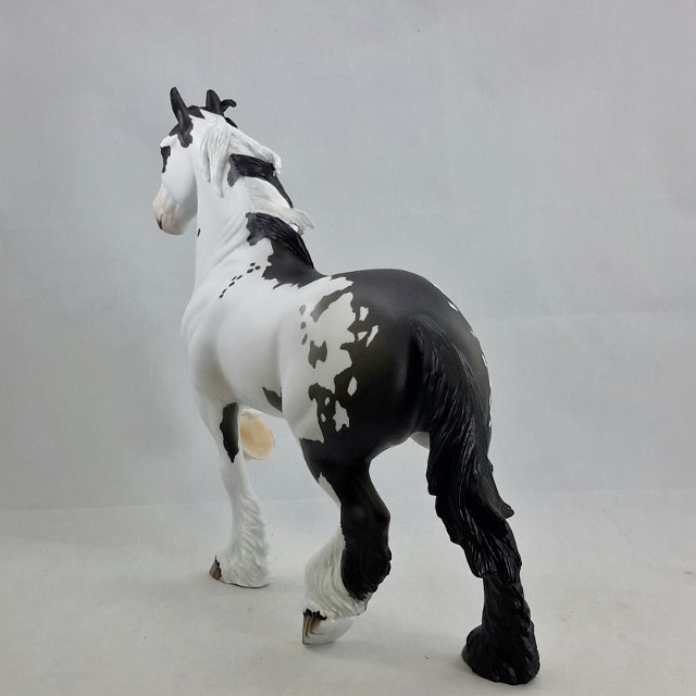 THE WORLDS NOT FLAT - OOAK Black &amp; White Sabino Trotting Drafter