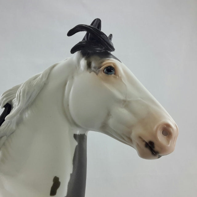 THE WORLDS NOT FLAT - OOAK Black &amp; White Sabino Trotting Drafter