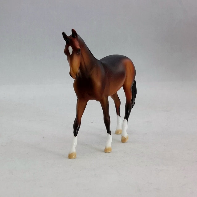 DUNMER - OOAK Bay Chip Warmblood Model Horse