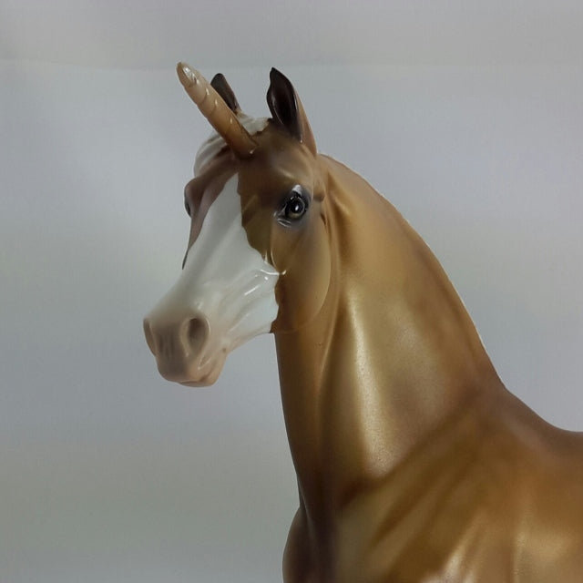 LUCILLA - OOAK Sooty Palomino Morgan Unicorn Model Horse
