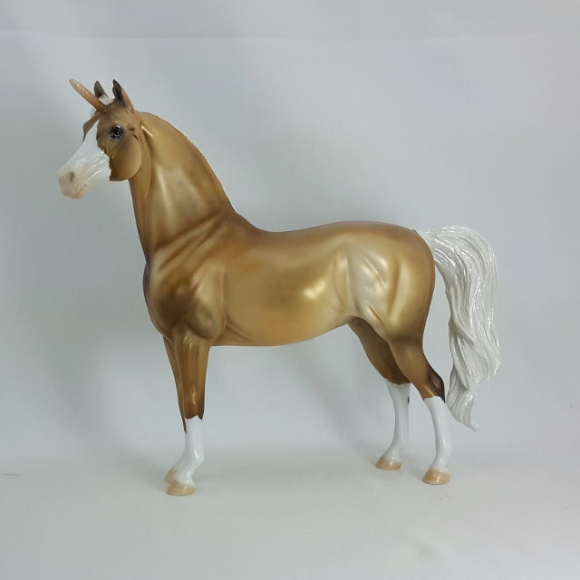 LUCILLA - OOAK Sooty Palomino Morgan Unicorn Model Horse