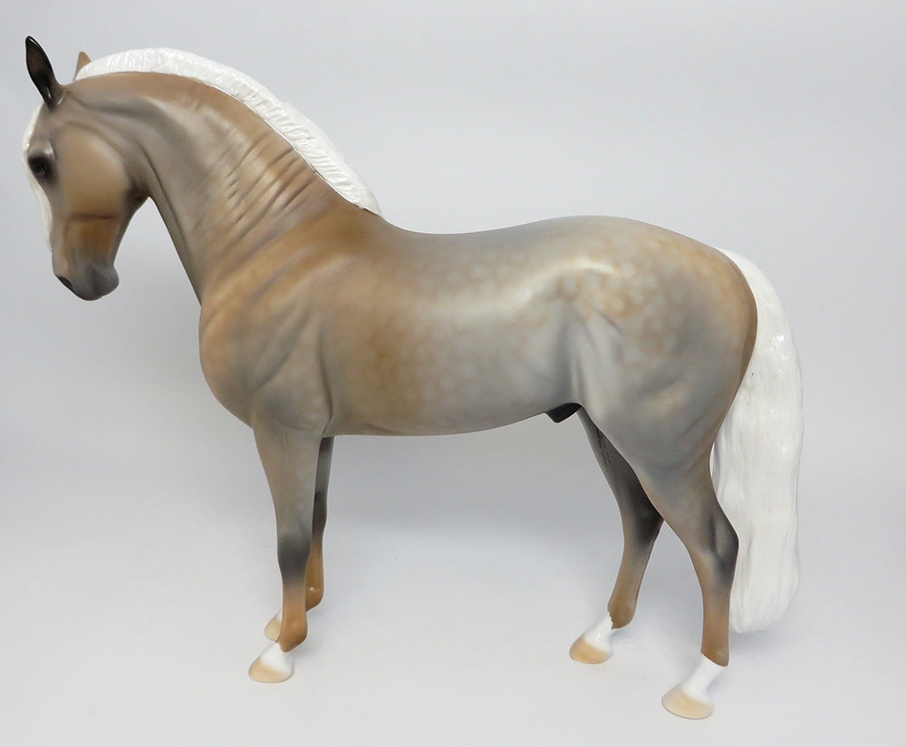 SUNDIAL-OOAK DAPPLE CHESTNUT GOING GREY ANDALUSIAN MODEL HORSE WHS 2017