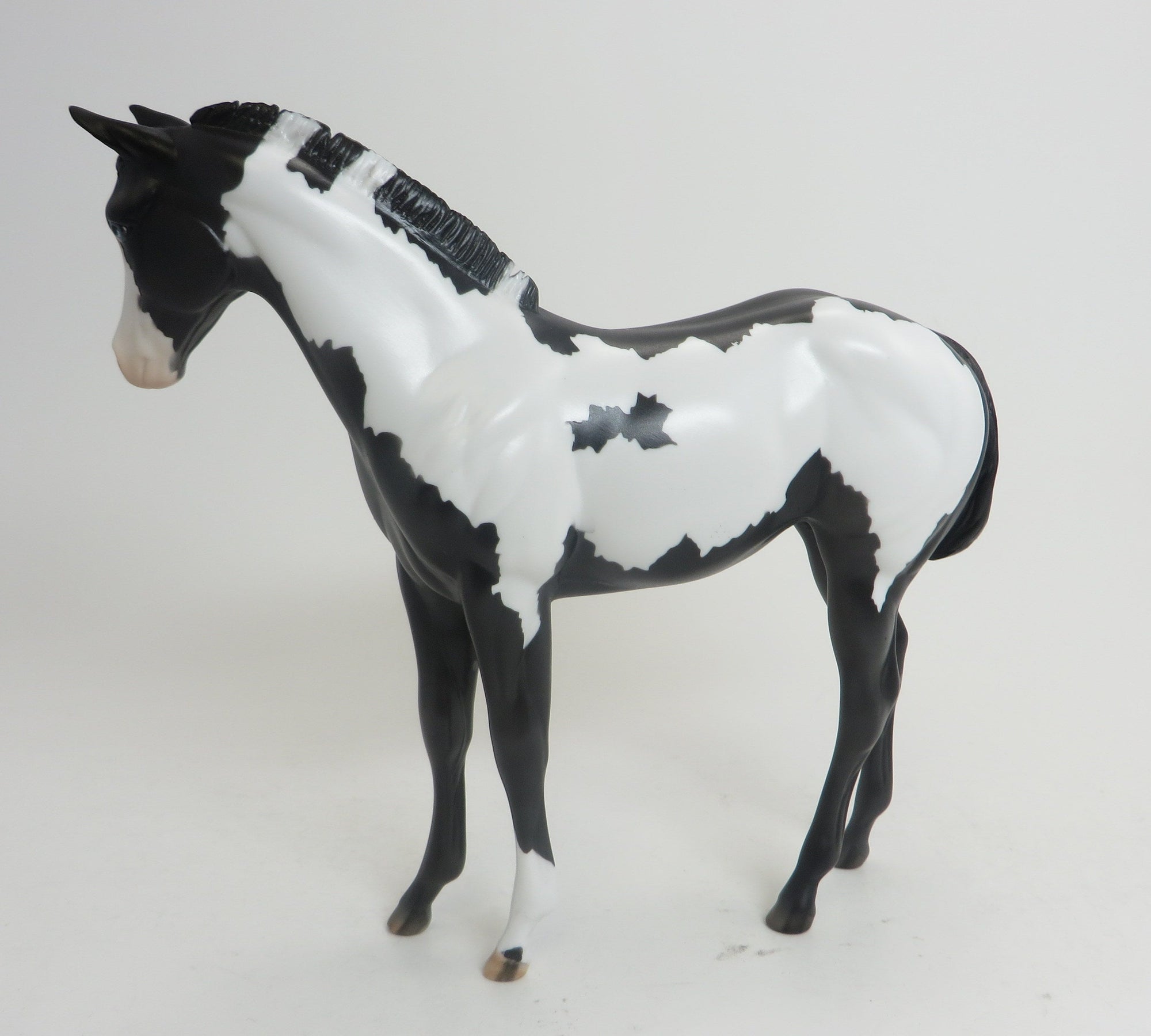 SWIFT ARROW - OOAK Black Framed Overo Weanling Model Horse - 9/2
