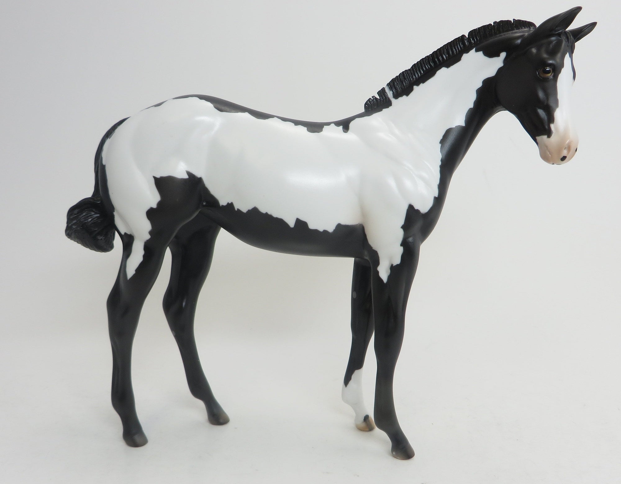SWIFT ARROW - OOAK Black Framed Overo Weanling Model Horse - 9/2