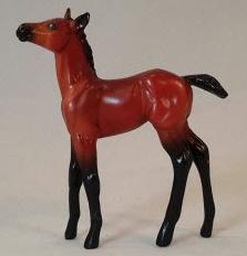 TINY NAT - Bay Chip Foal Model Horse with Star Forehead