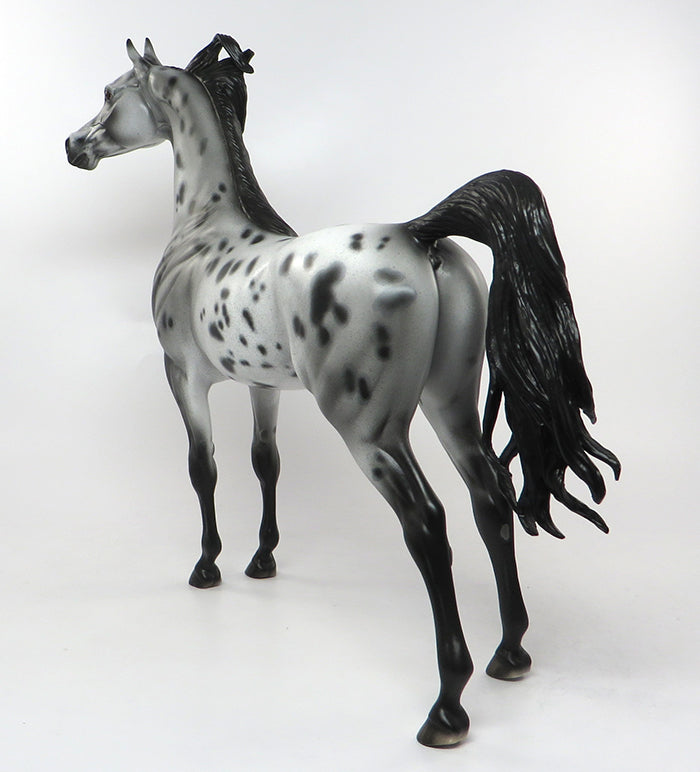TOCK-OOAK DARK GREY LEOPARD SPOT APPALOOSA ARABIAN MODEL HORSE 8/12
