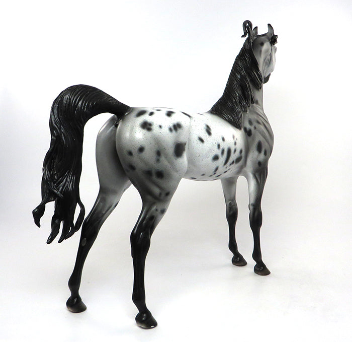 TOCK-OOAK DARK GREY LEOPARD SPOT APPALOOSA ARABIAN MODEL HORSE 8/12