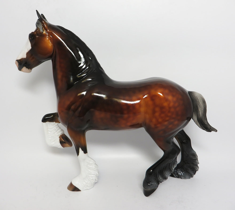 TOMAHAWK-OOAK CUSTOM DAPPLE BAY TROTTING DRAFTER WHS 2017