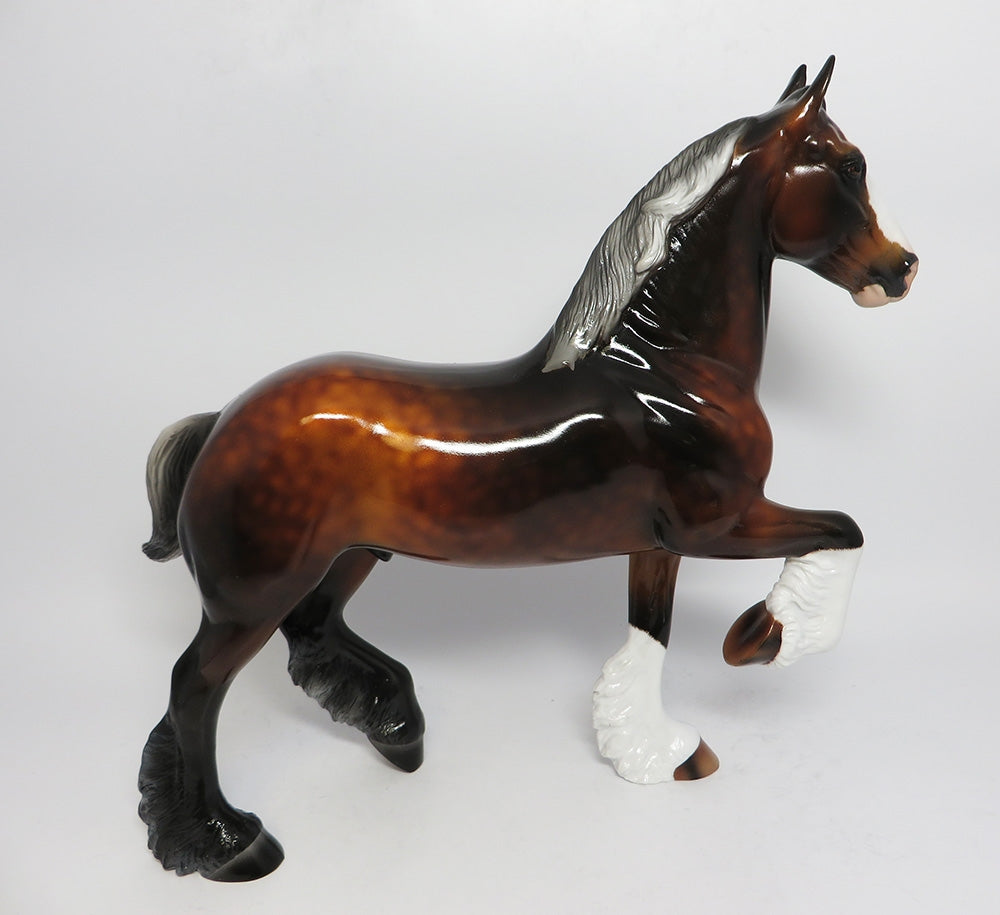 TOMAHAWK-OOAK CUSTOM DAPPLE BAY TROTTING DRAFTER WHS 2017